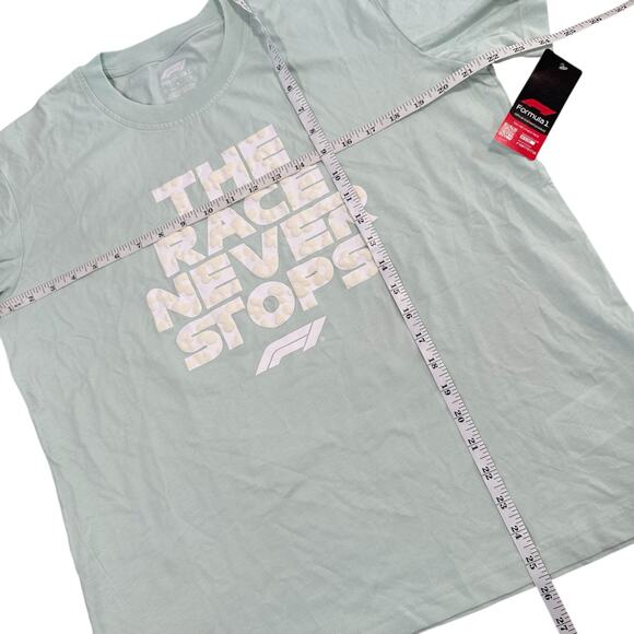 Formula 1 Women's Green Floral Slogan T Shirt Size M - Picture 4 of 6